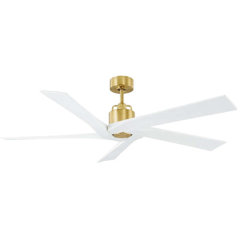 Monte Carlo, 5ASPR56BBS, Aspen, 56, 5 Blade, Indoor, Ceiling Fan, Remote Control, Burnished Brass, White Blades – New in Box