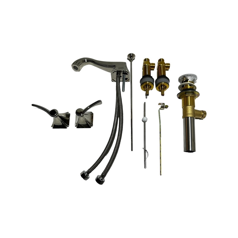 Newport Brass 2530/15 Kiara Double Handle Widespread Lavatory Faucet with Metal Lever Handles, Polished Nickel, New in Box