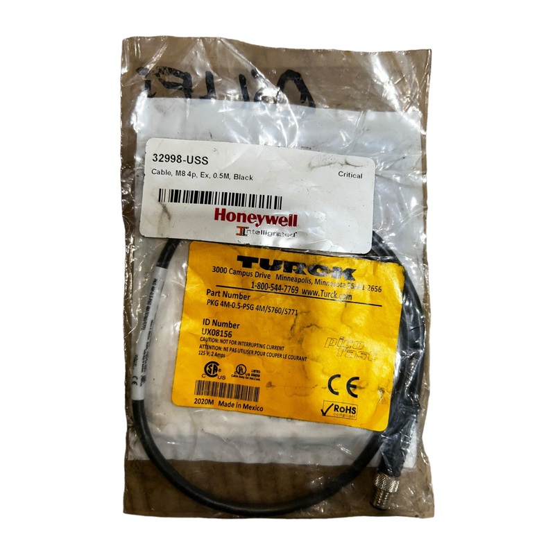 Turck, PKG 4M-0.5-PSG 4M/S760/S771, Double-ended Cable / Cordset – NEW IN ORIGINAL PACKAGING