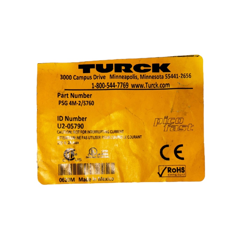 Turck, PSG 4M-2/S760, Single-ended Cable / Cordset – NEW IN ORIGINAL PACKAGING