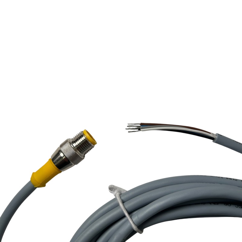 Turck, RS 4.5T-5, Cordset, M12 Male to Cut-end, Gray, 5 cond., 5 meters, Eurofast Series – NEW IN ORIGINAL PACKAGING