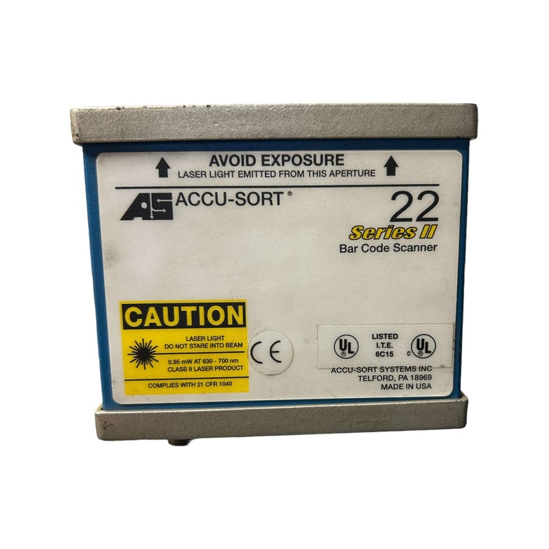 Accu-Sort, MODEL 22 SERIES II, 02029956, LASER BAR CODE SCANNER – NEW NO BOX