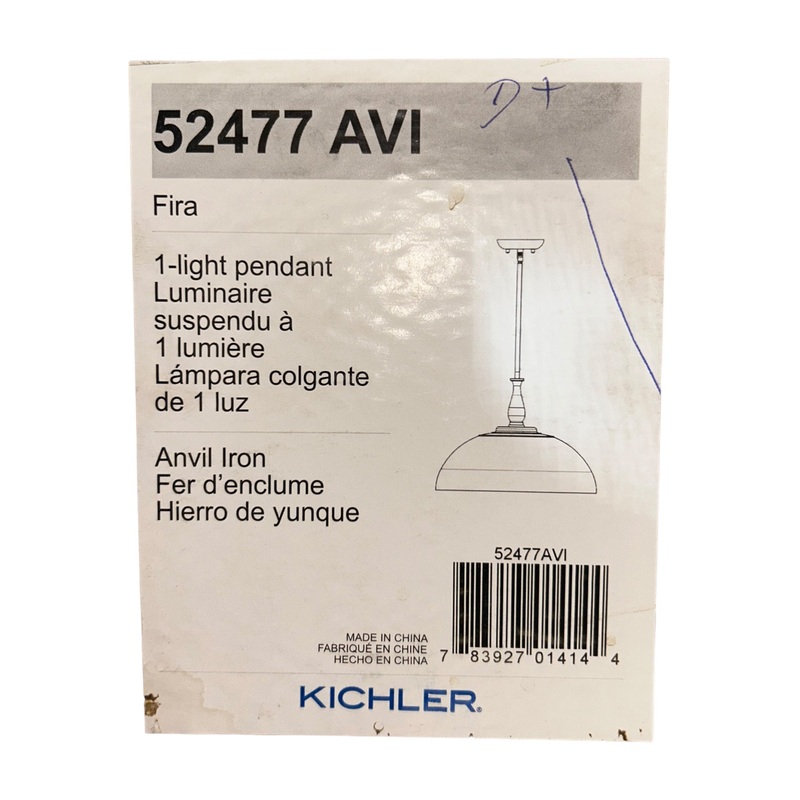 Kichler, 52477AVI, Fira 18 Wide Pendant, In Anvil Iron and Beech