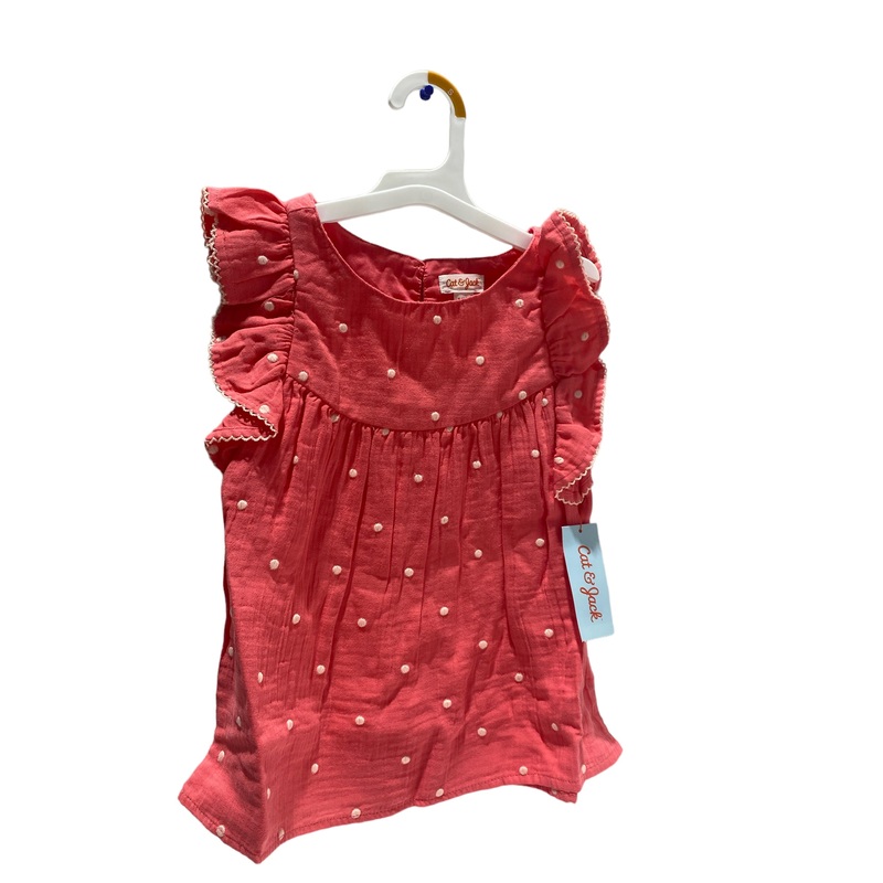 Cat & Jack Orange/451YGP Short Sleeve Girl’s Shirt – Size S (6/7)
