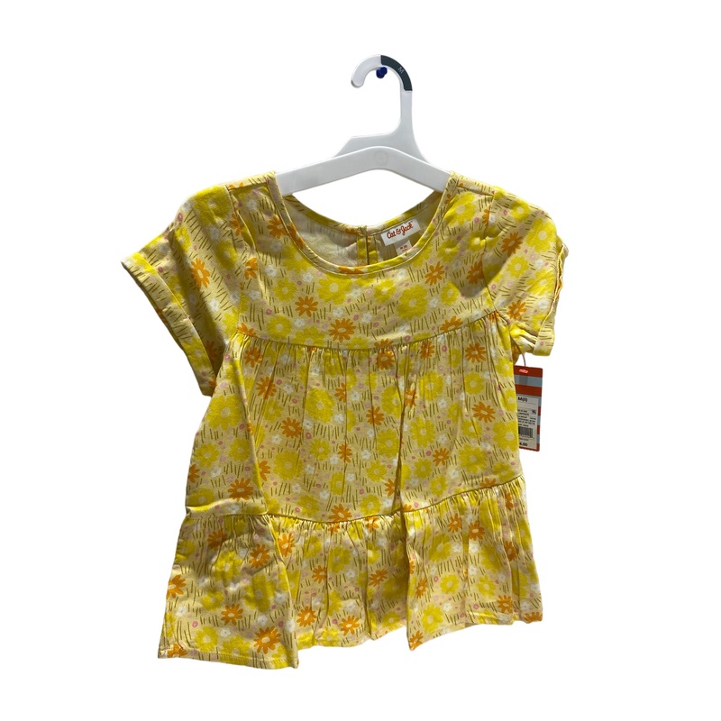 Cat & Jack Yellow/PR32Y5 Short Sleeve Girl’s Shirt – Size M (8)