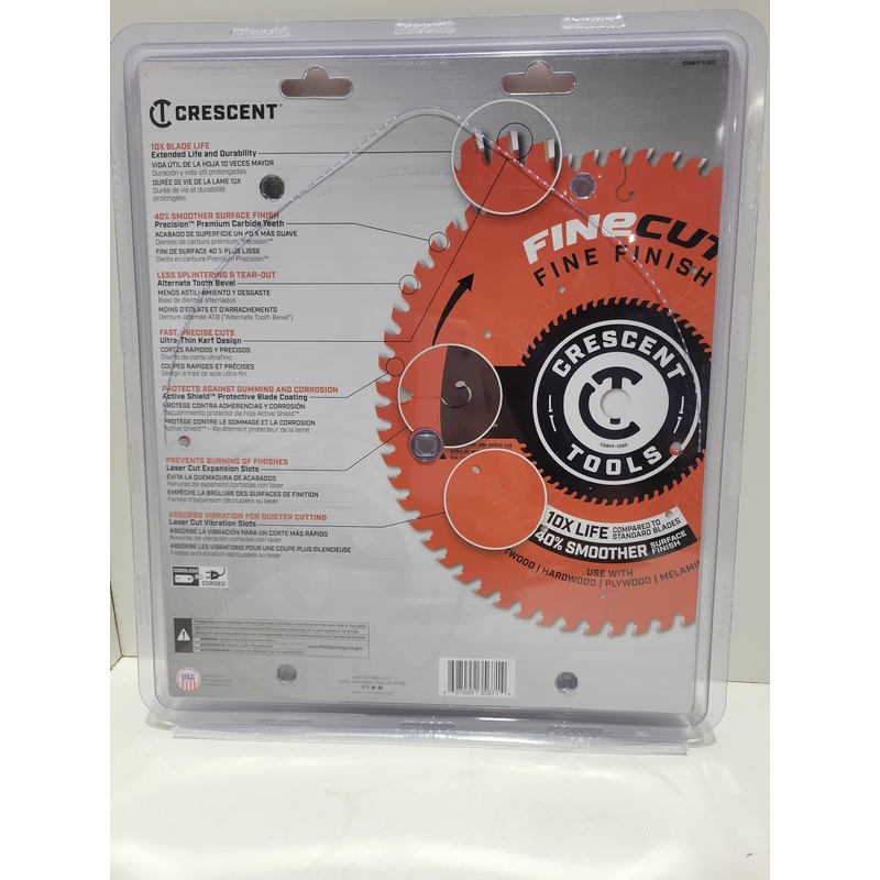 Crescent, 10-in, 60-Tooth, Precision, Circular Saw, Blade, CSBFF – 1060