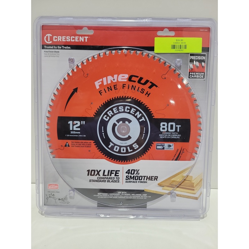 Crescent, 12-in, 80-Tooth, Premium Carbide, Circular Saw, Blade, CSBFF – 1280
