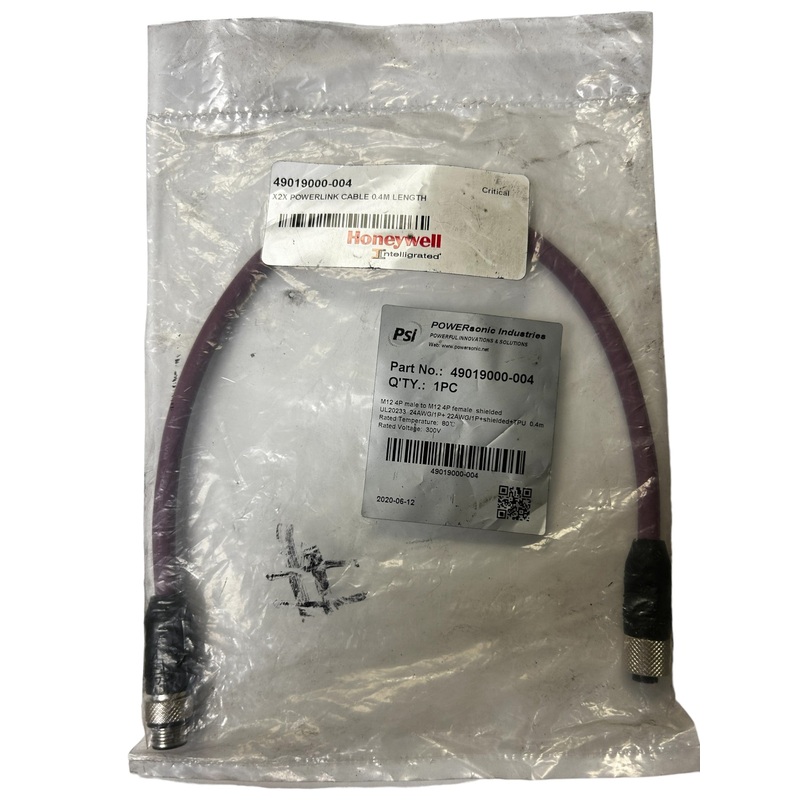 Powersonic Industries, 49019000-004, M12 4P Male to M12 4P Female Cord – NEW IN ORIGINAL PACKAGING