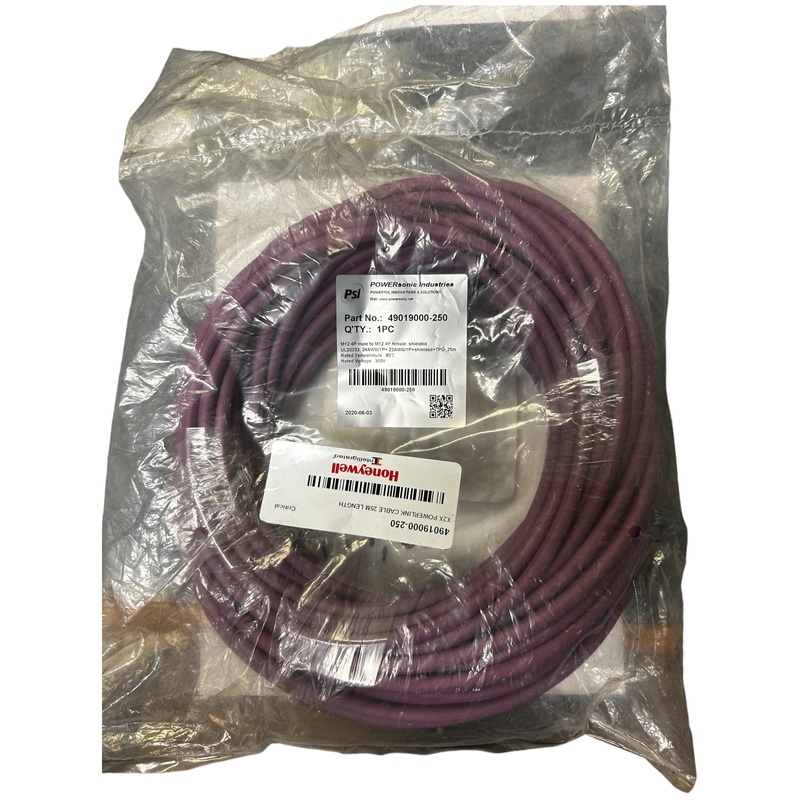 Powersonic Industries, 49019000-250, M12 4P Male to M12 4P Female Cord – NEW IN ORIGINAL PACKAGING