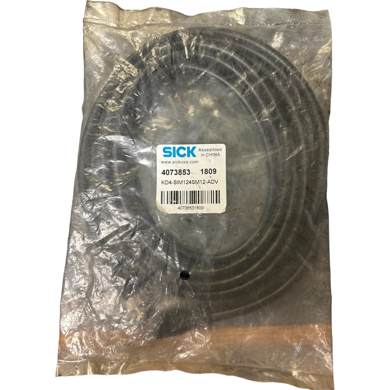 SICK, KD4-SIM124SM12-ADV, 4073853, M12 FEMALE STRAIGHT TO M12 MALE, EXTENSION – NEW IN ORIGINAL PACKAGING