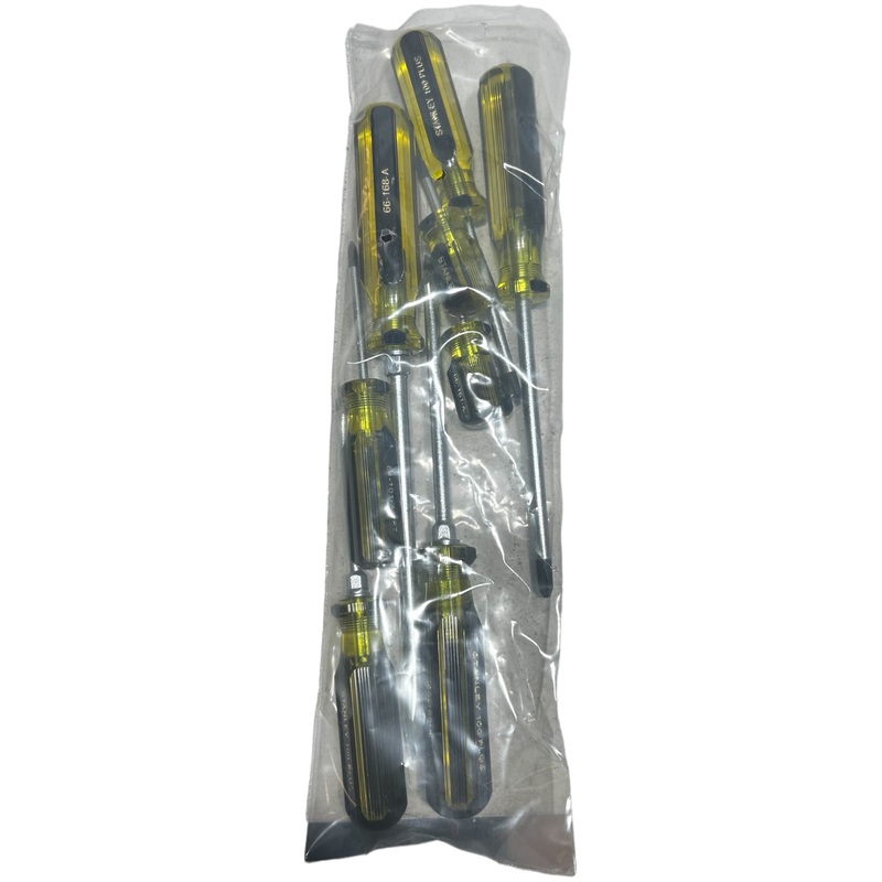 STANLEY, 66-158-A, Magnetized Tip Screwdriver Set, 8 Pieces, Phillips/Slotted Tip, Molded Grip