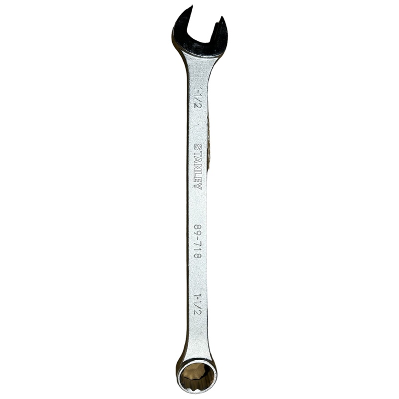 STANLEY Combination Wrench: Alloy Steel, Chrome, 1 1/2 in Head Size, 20 1/8 in Overall Lg, Offset