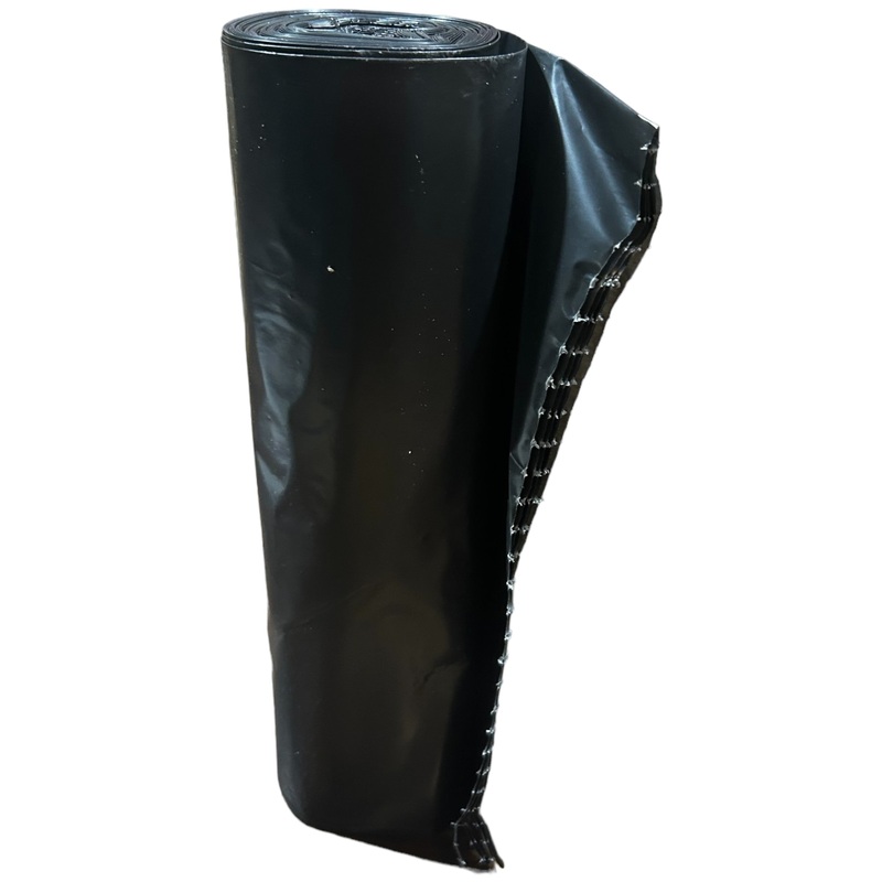 TOUGH GUY Recycled Trash Bags, 31DK57, 56 gal Capacity, 42 1/2 in Wd, 48 in Ht, 1.5 mil Thick, Black, 100 PK