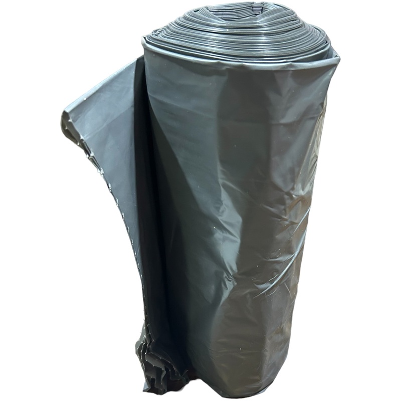 TOUGH GUY Trash Bags, 4YPC2, 60 gal Capacity, 38 in Wd, 58 in Ht, 1.5 mil Thick, Gray, 100 PK