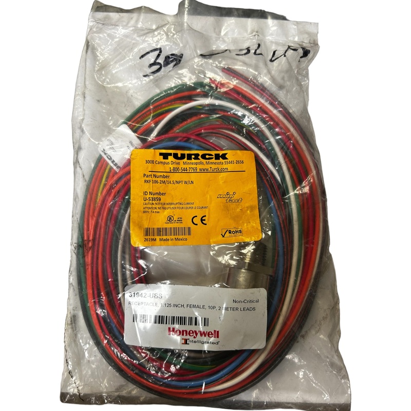 Turck, RFK 106-2M/14.5/NPT W/LN, MINIFAST RECEPTICLE, CORDSET – NEW IN ORIGINAL PACKAGING