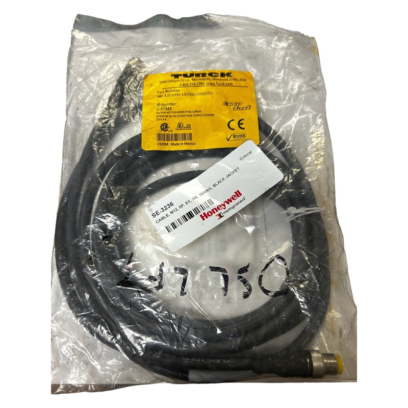 Turck, RKC 4.5T-3-RSC 4.5T/S90/S760/S771, Double-Ended, Cordset, STRAIGHT FEMALE CONNECTOR, STRAIGHT MALE CONNECTOR – NEW IN ORIGINAL PACKAGING