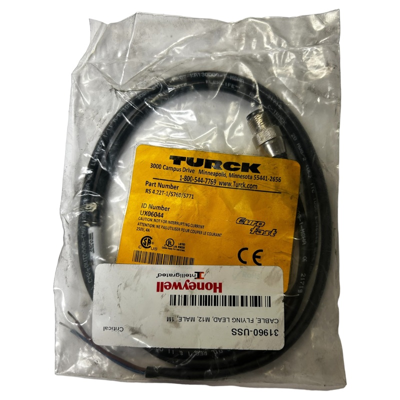 Turck, RS 4.22T-1/S760/S771, CORDSET, SINGLE ENDED, M12 EUROFAST – NEW IN ORIGINAL PACKAGING