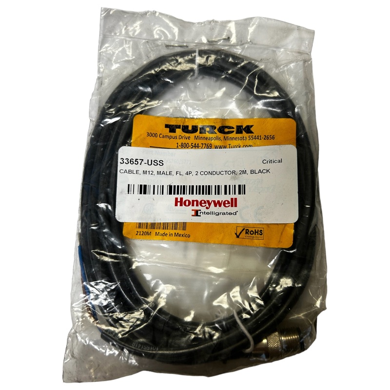 Turck, RS 4.22T-2/S760/S771, CORDSET, SINGLE ENDED, M12 EUROFAST – NEW IN ORIGINAL PACKAGING