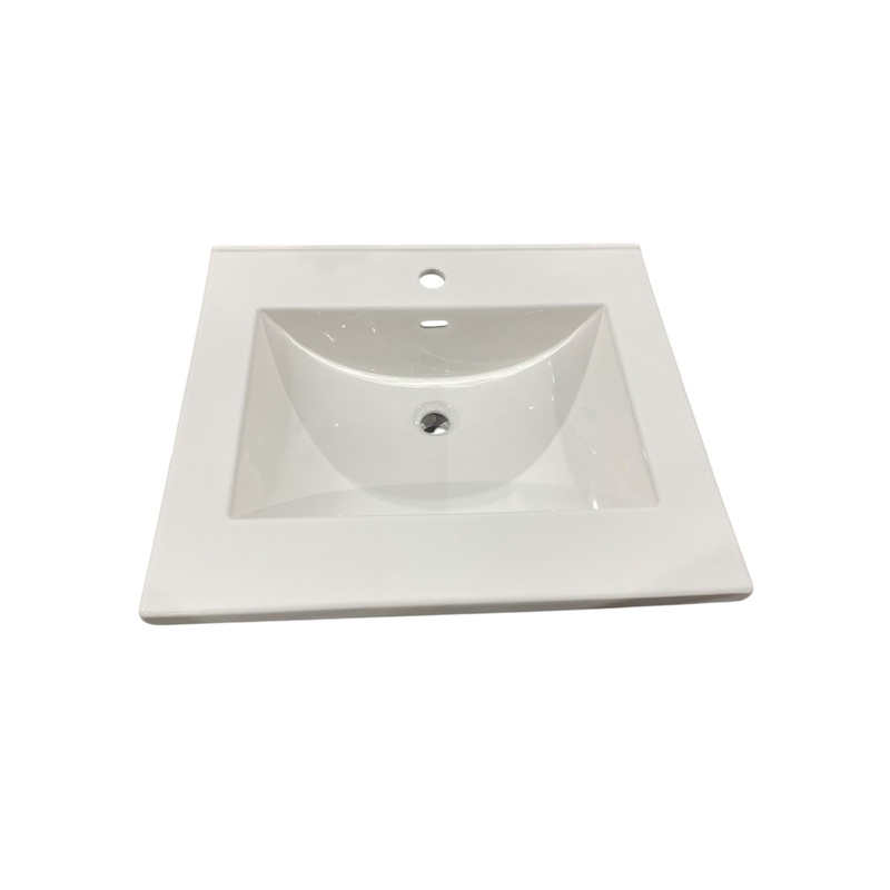 White, Ceramic, Bathroom Sink, 25×22