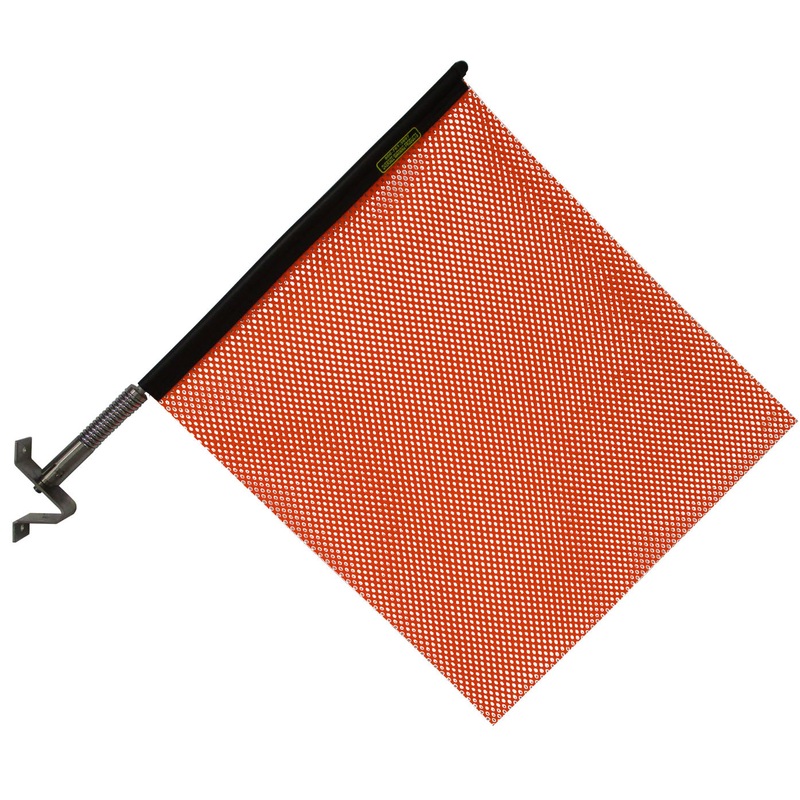 18 orange oversize load flag with quick mount connector – INCLUDES BRACKET