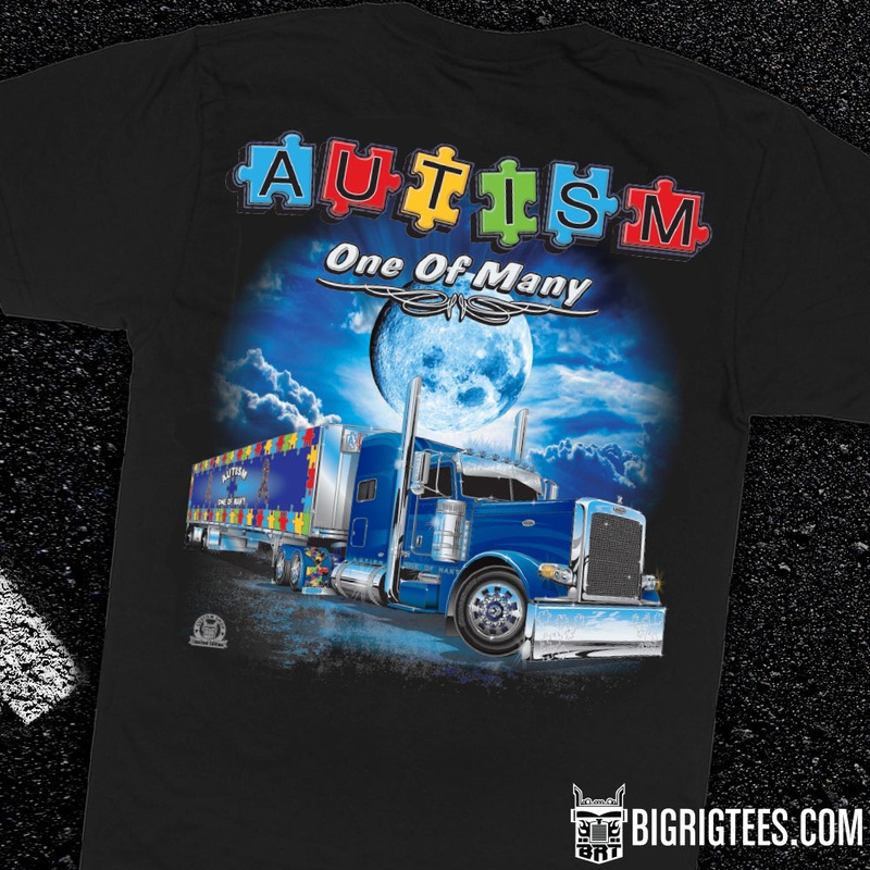 Autism – One of Many trucker tee shirt