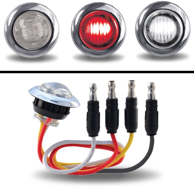 Dual Revolution Red/White 1 mini button LED stop/turn/tail light – CLEAR lens
