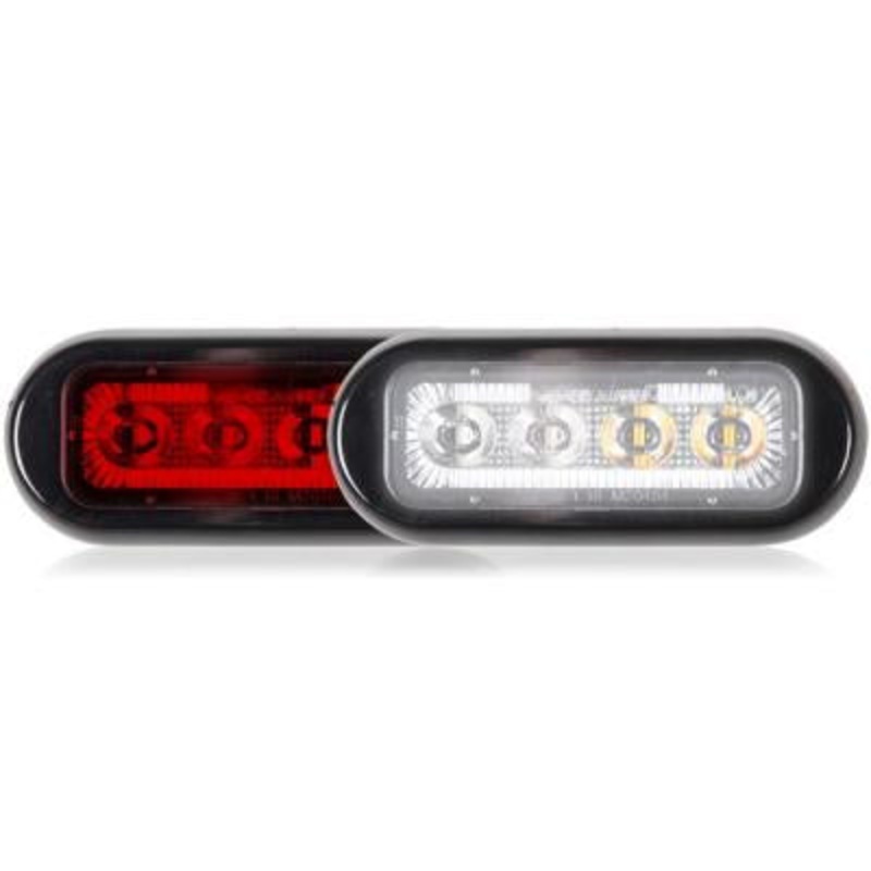 Maxxima Red/White 8 diode dual color 3.8 x 1.5 low profile surface mount LED strobe light