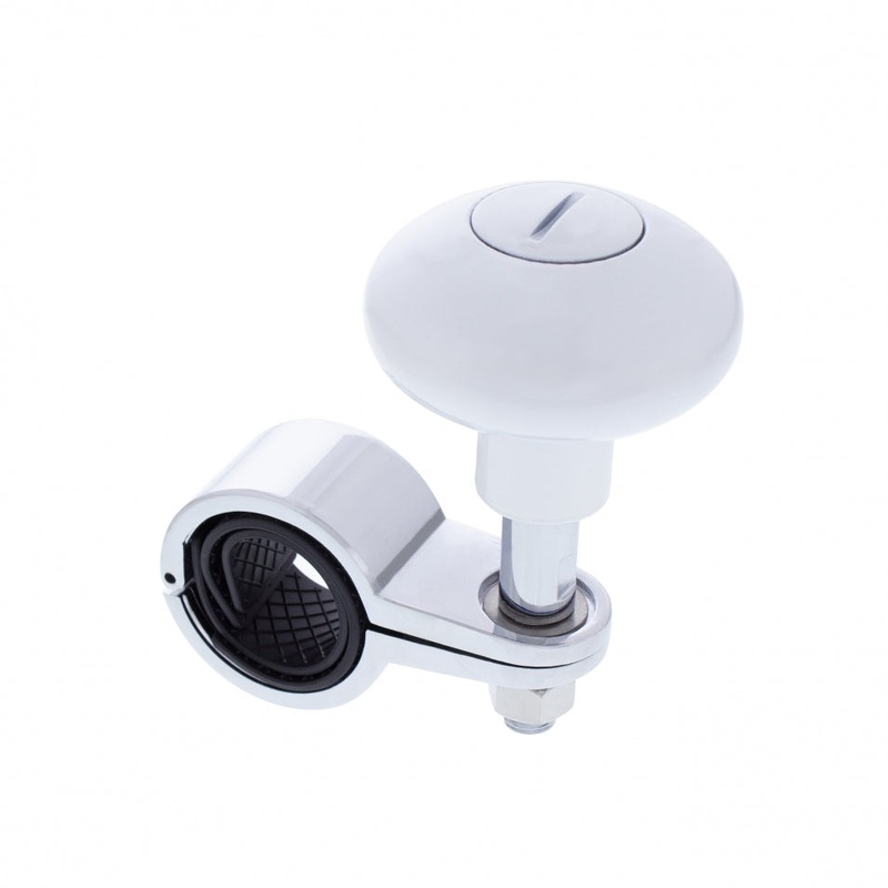 Pearl White plastic steering wheel spinner knob