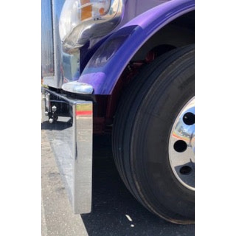 Peterbilt 389 premium 8 gauge chrome 18 boxed end bumper w/standard tow & mounting holes