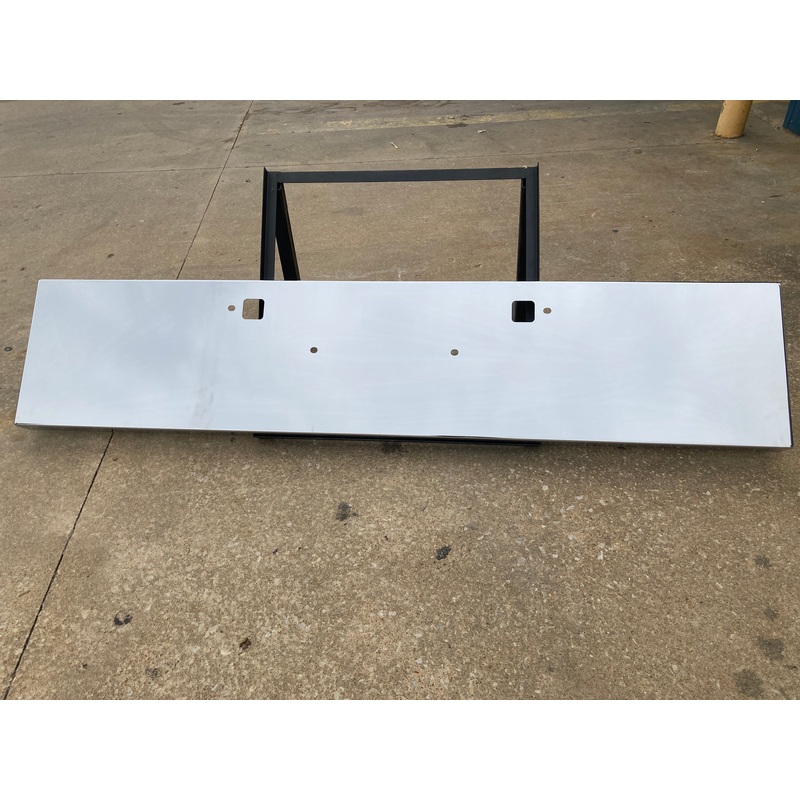 Peterbilt 389 premium 8 gauge chrome 20 boxed end bumper w/standard tow & mounting holes