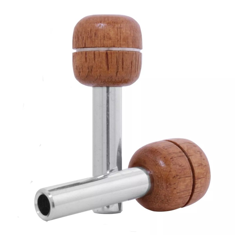 Peterbilt rounded wood/chrome door lock pulls – PAIR