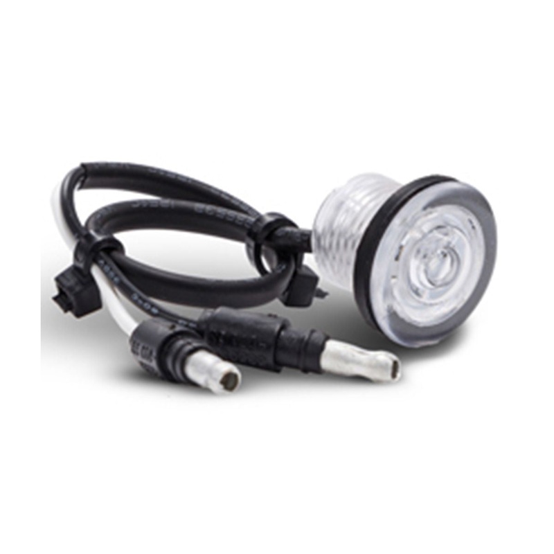 Red 1 bulls-eye single diode LED marker light w/bullet plugs – no bezel, CLEAR lens