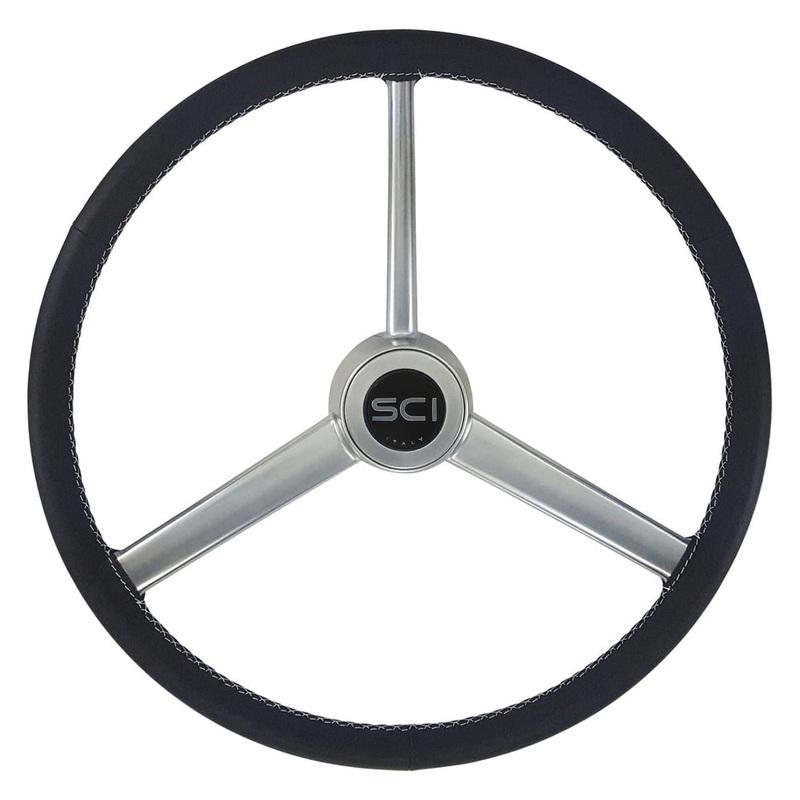 Retro Black 20 polyurethane steering wheel w/3 spokes – 5 hole hub