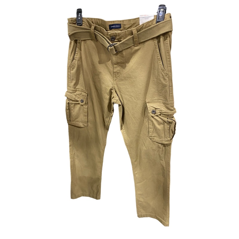 St. John’s Bay Belted Men’s Straight Fit Cargo Pant 42 x 32 Hutton Brown