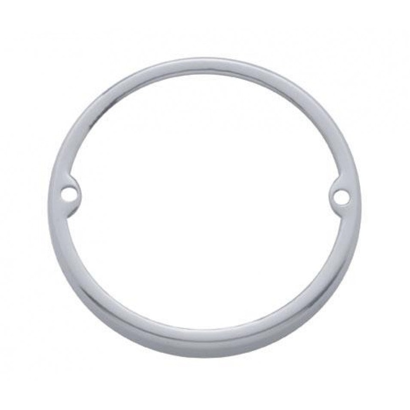 Stainless steel low-profile 3/8 tall bezel for watermelon-style cab lights