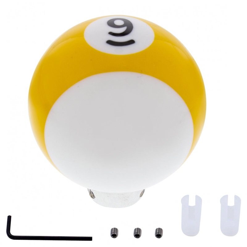 Yellow Number 9 pool ball gear shift knob – NO BASE