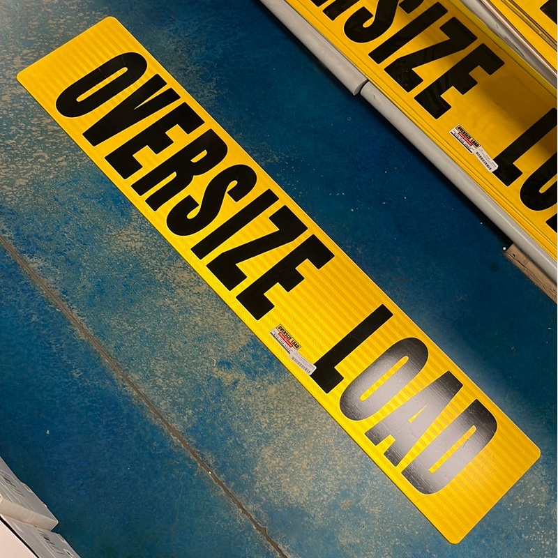 60 x 12 reflective aluminum oversize load sign – one piece, double sided