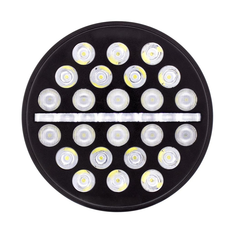 7 Diameter LED headlight with 24 high-powered diodes, dual amber/white LED position light – SINGLE