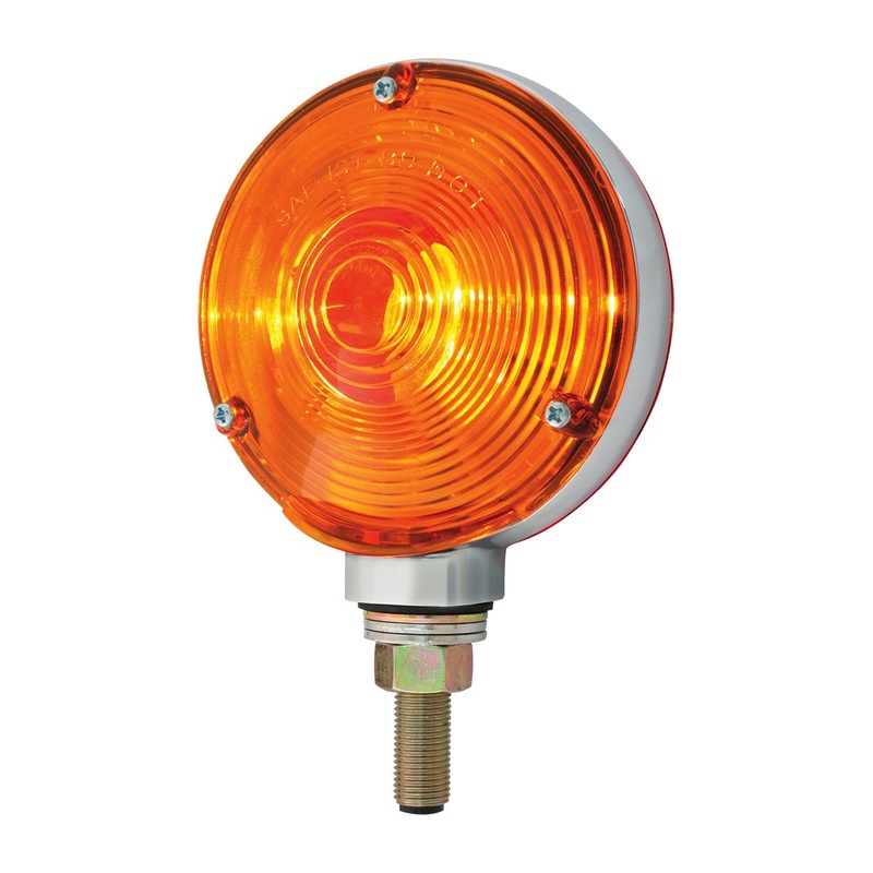 Amber/Red 4 round incandescent double face turn signal pedestal light
