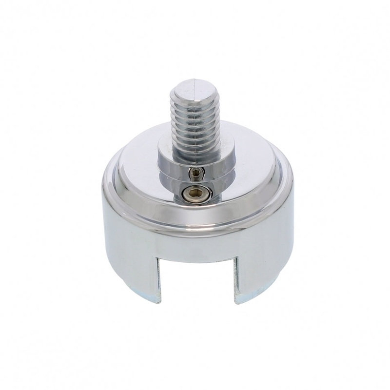 Chrome gear shift knob base with threaded stud for Eaton Fuller
