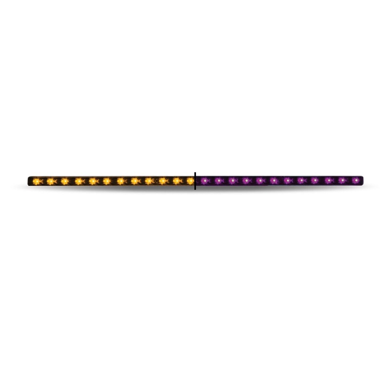 Dual Revolution 17 amber/purple LED light strip w/3m tape
