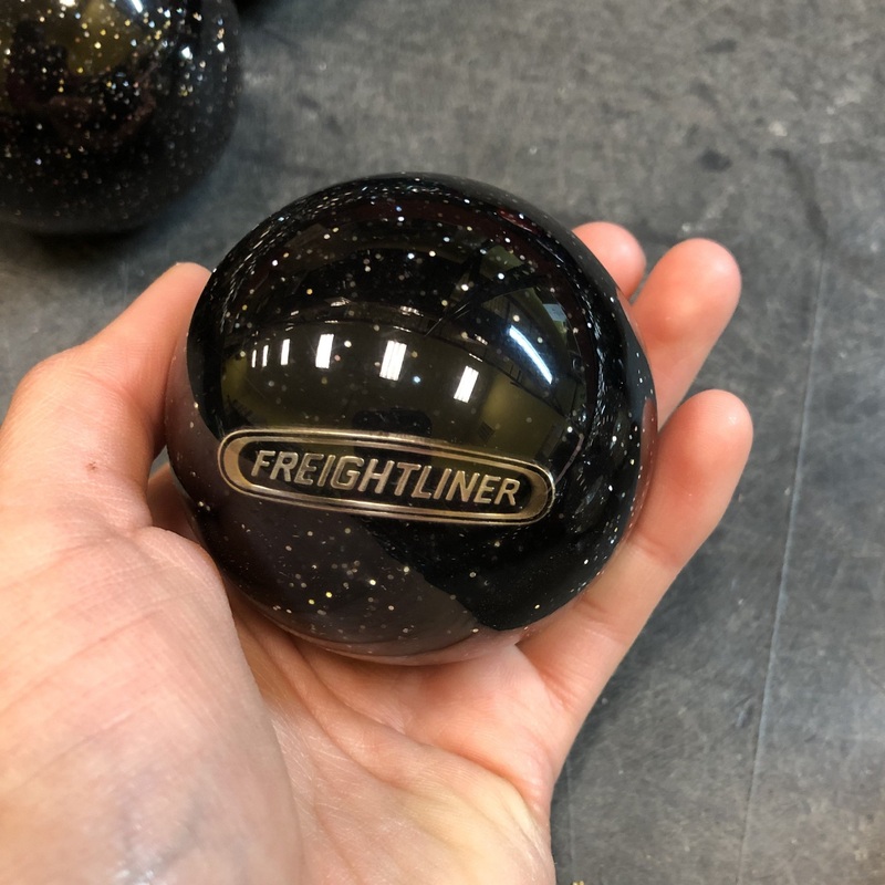 Freightliner logo 2.25 diameter round gear shift knob