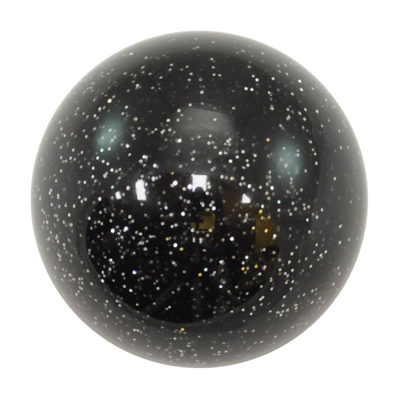 Glitter 2.25 diameter round gear shift knob w/ 1/2 x 13 adapter
