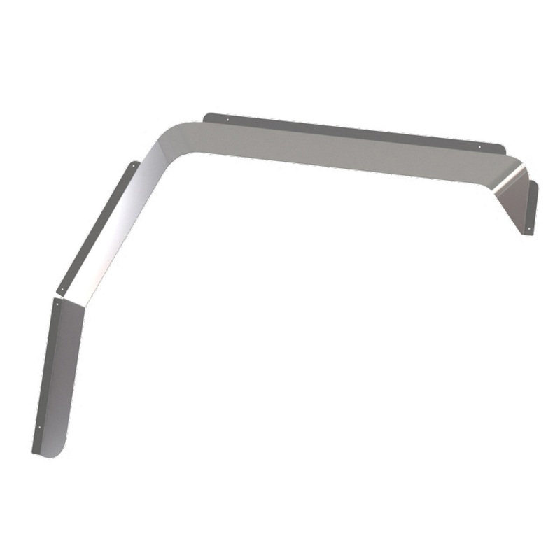 Kenworth T680/T880/W990 stainless steel door window ventshades w/cutout for passenger’s side mirror – PAIR