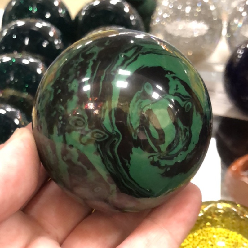Marbleized Green/Black 2.25 diameter round gear shift knob w/ 1/2 x 13 adapter
