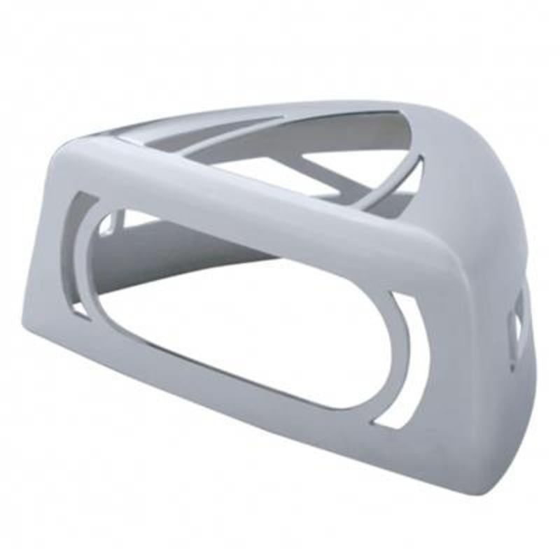 Peterbilt 379 chrome plastic headlight turn signal cover, no visor – fits low profile UP LED light