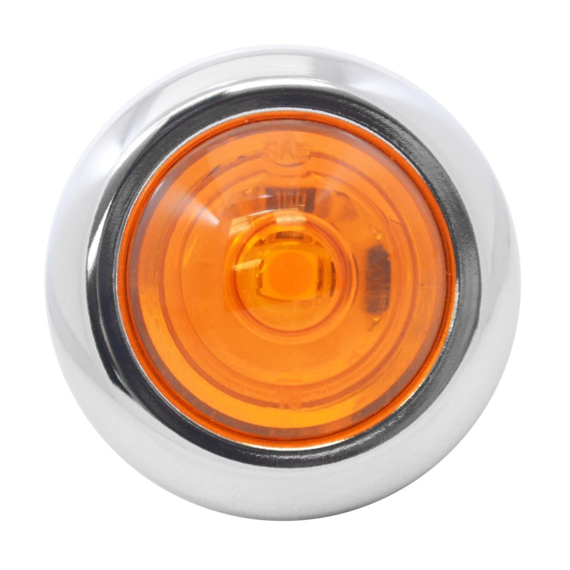Phoenix Amber 3/4 LED button light w/chrome bezel – 2 wire