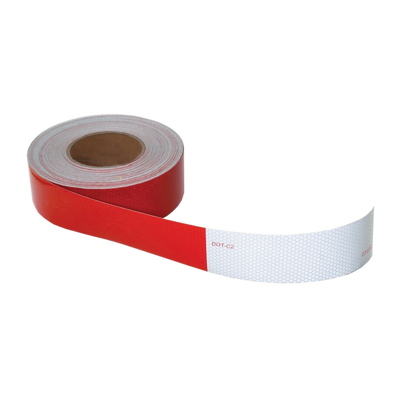 Red/White reflective conspicuity tape roll – sold PER FOOT