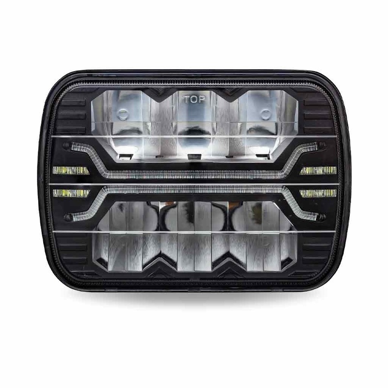 5 x 7 single rectangular reflector LED headlight with position light – LOW and HIGH beam, DOT approved