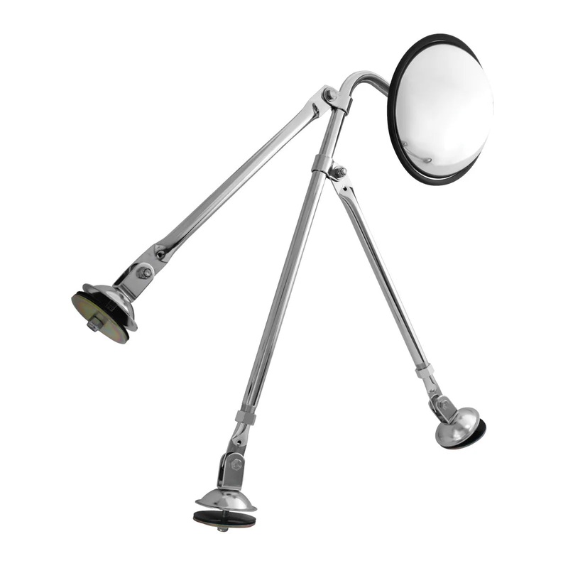 8.5 chrome convex blind spot mirror w/triangle fender bracket kit
